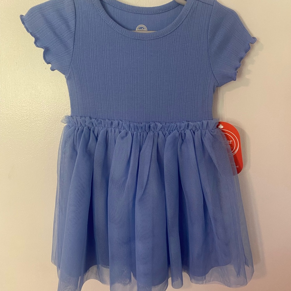 NWT Wonder Nation Blue Ribbed Toddler Dress - Size 18M